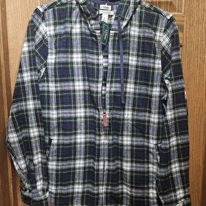 NWT L.L. Bean Scotch Plaid Zip Hoodie